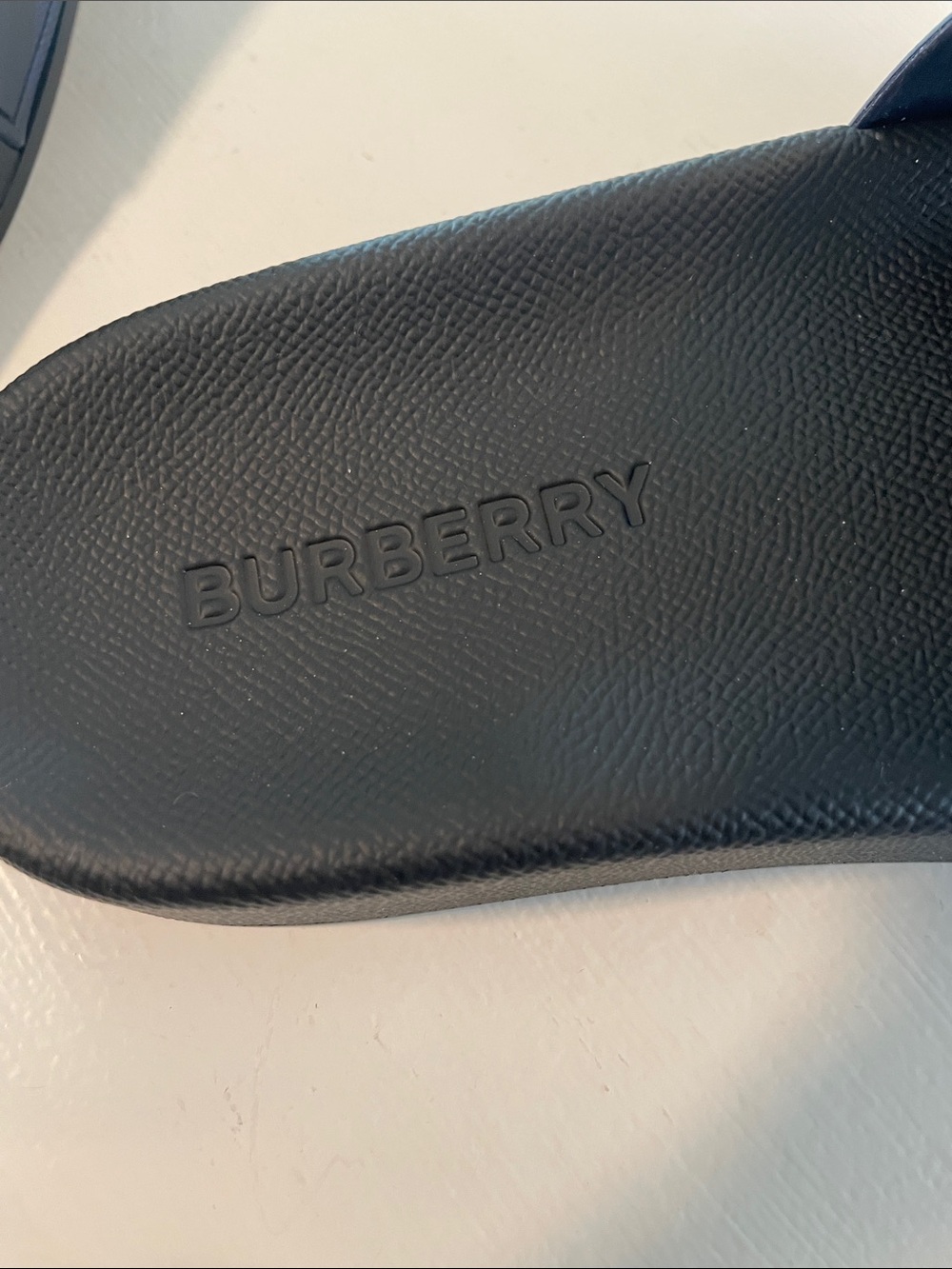 Burberry Midnight Navy Check Slide Sandals (unisex) - Picture 5 of 11